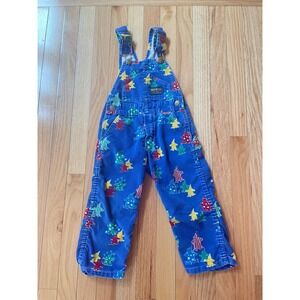 Vintage OshKosh Bgosh Clown Corduroy Overalls Blue Toddler 4 Made USA